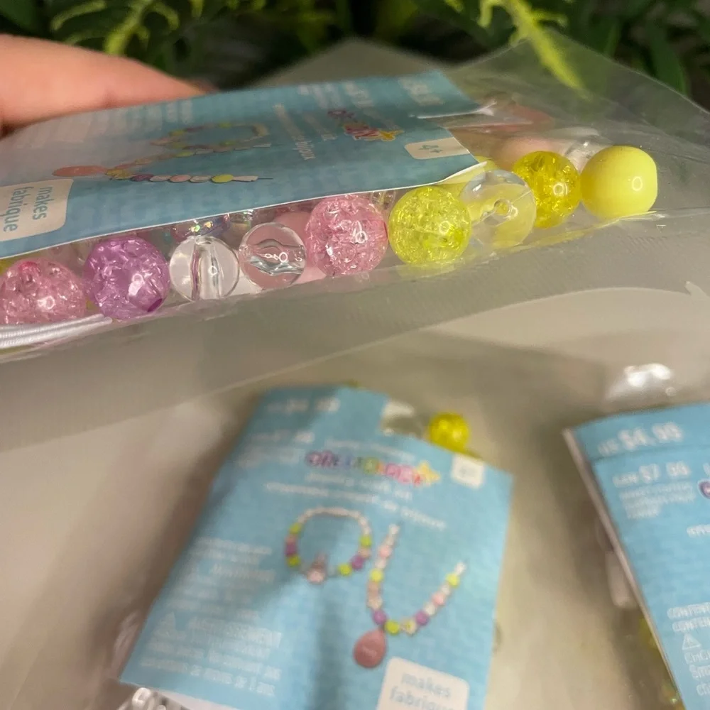Bead Jewelry Kits,4 necklace & bracelet beaded jewelry kits, Kid’s crafts